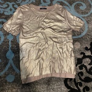 zara gold knit sweater (Size-L)